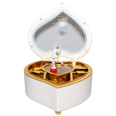 "Heart Shape Music Box -002 (white color) - Click here to View more details about this Product